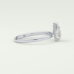 2.0 CT Pear Cut Hidden Halo CVD Engagement Ring