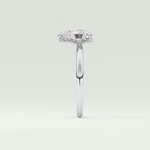 2.0 CT Pear Cut Hidden Halo CVD Engagement Ring