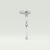 2.0 CT Pear Cut Hidden Halo CVD Engagement Ring