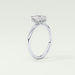 2.0 CT Pear Cut Hidden Halo CVD Engagement Ring
