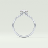 2.0 CT Pear Cut Hidden Halo CVD Engagement Ring