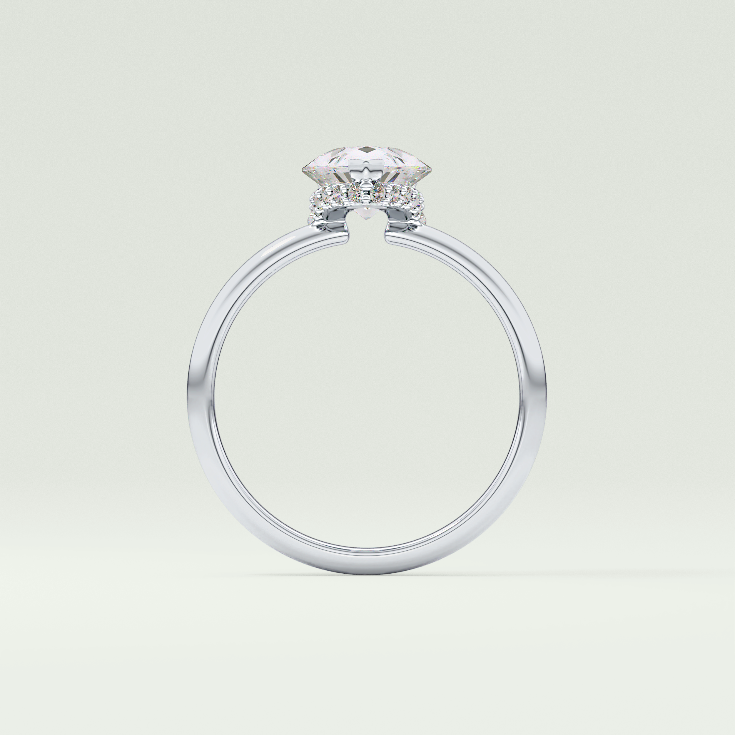 2.0 CT Pear Cut Hidden Halo CVD Engagement Ring