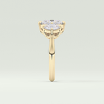 2.0 CT  Oval Cut Three Stone Moissanite Engagement Ring 4