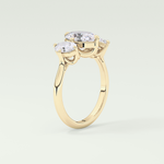 2.0 CT  Oval Cut Three Stone Moissanite Engagement Ring 5