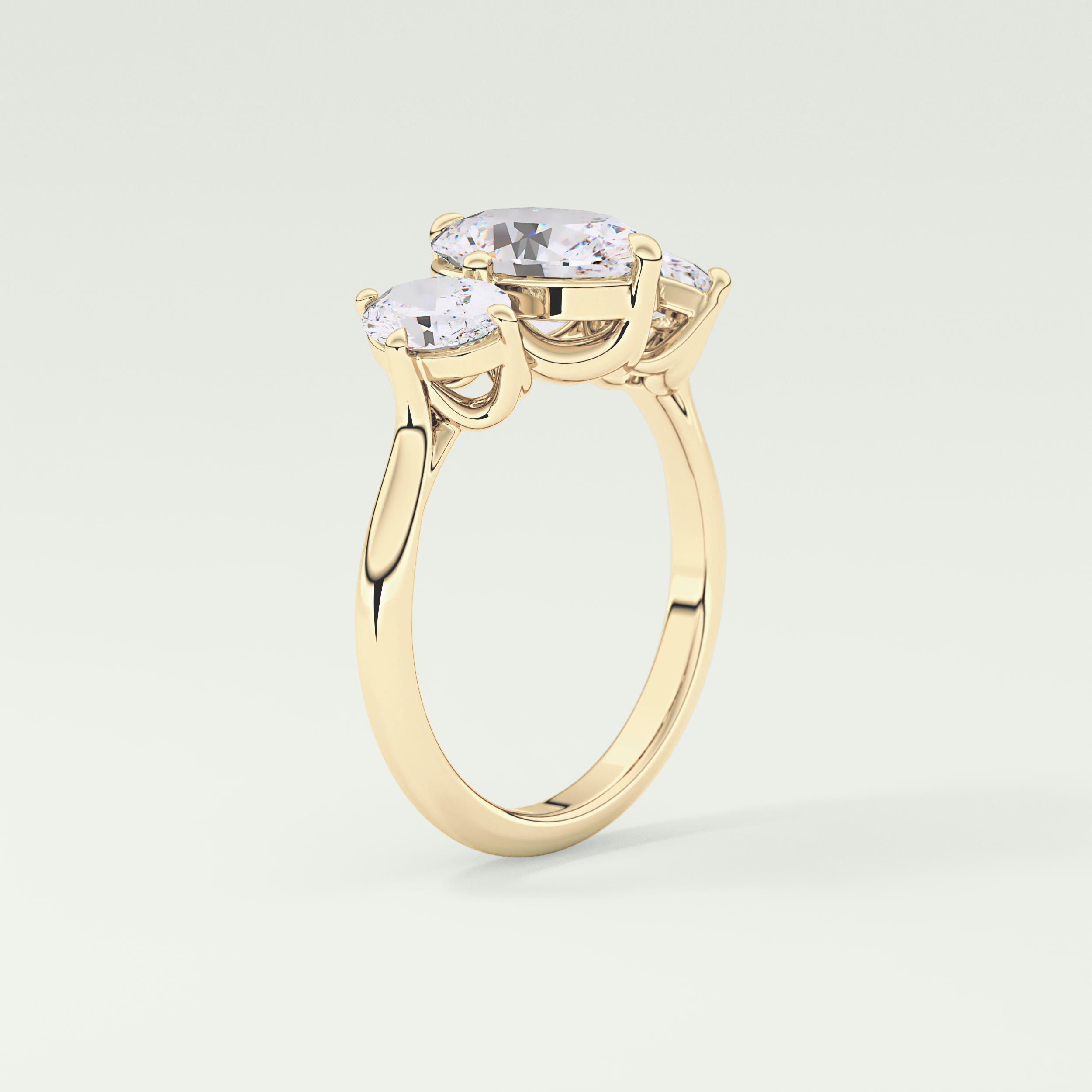 2.0 CT  Oval Cut Three Stone Moissanite Engagement Ring 5