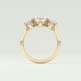 2.0 CT  Oval Cut Three Stone Moissanite Engagement Ring 6