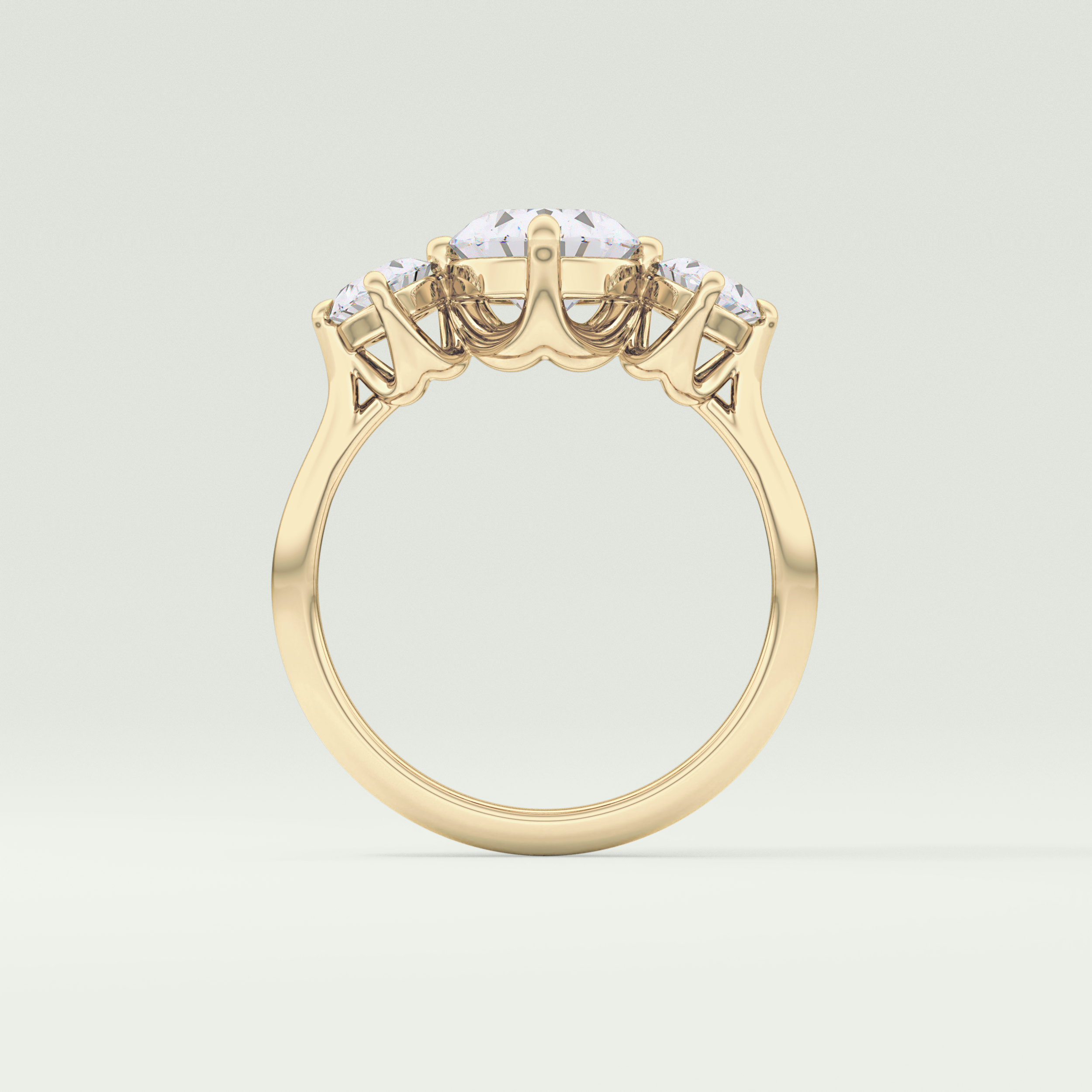 2.0 CT  Oval Cut Three Stone Moissanite Engagement Ring 6