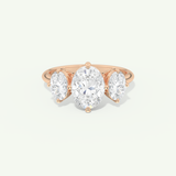 2.0 CT Oval Cut Three Stone Lab-Grown Diamond Engagement Ring