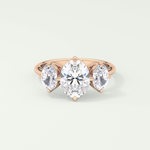 2.0 CT  Oval Cut Three Stone Moissanite Engagement Ring 7