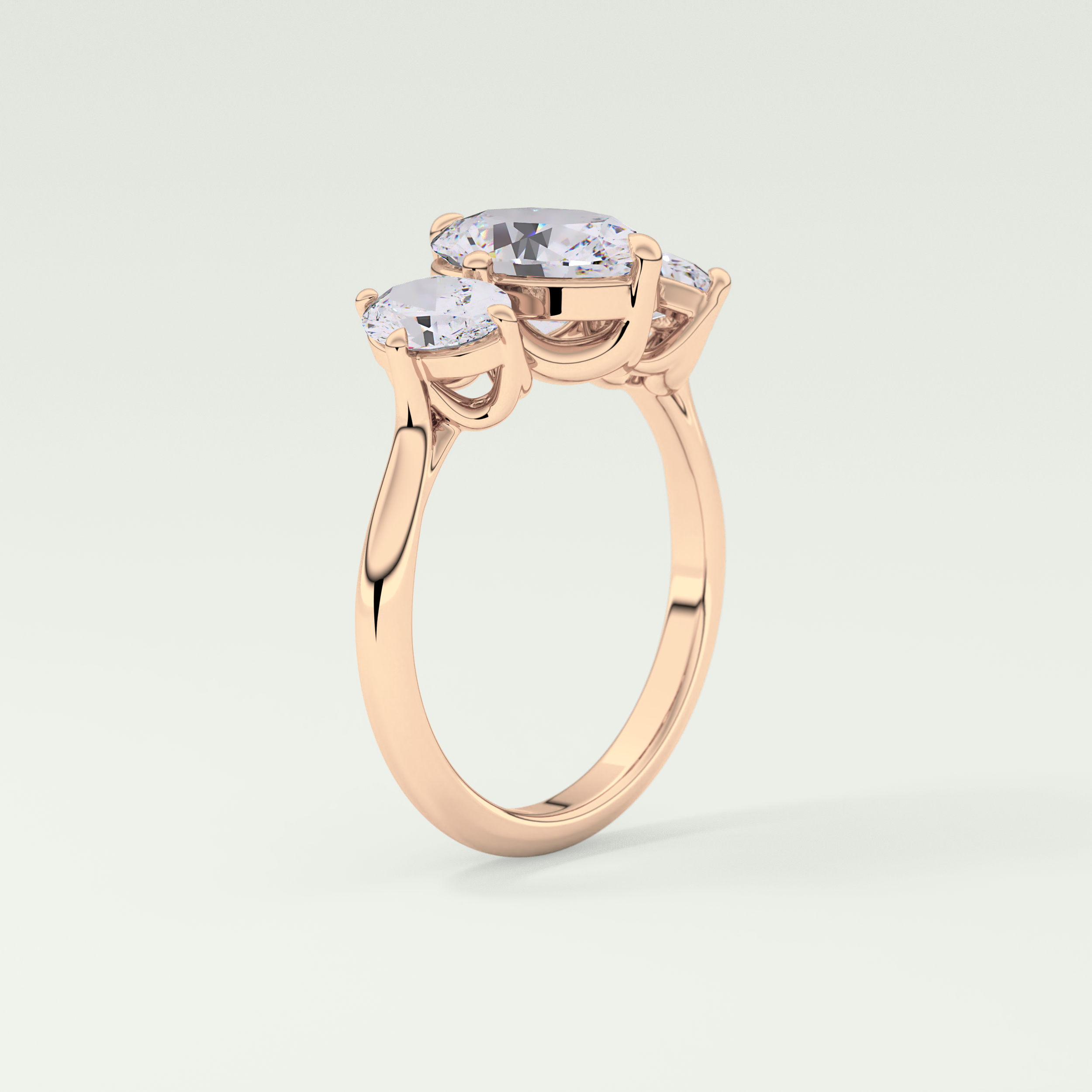 2.0 CT  Oval Cut Three Stone Moissanite Engagement Ring 11