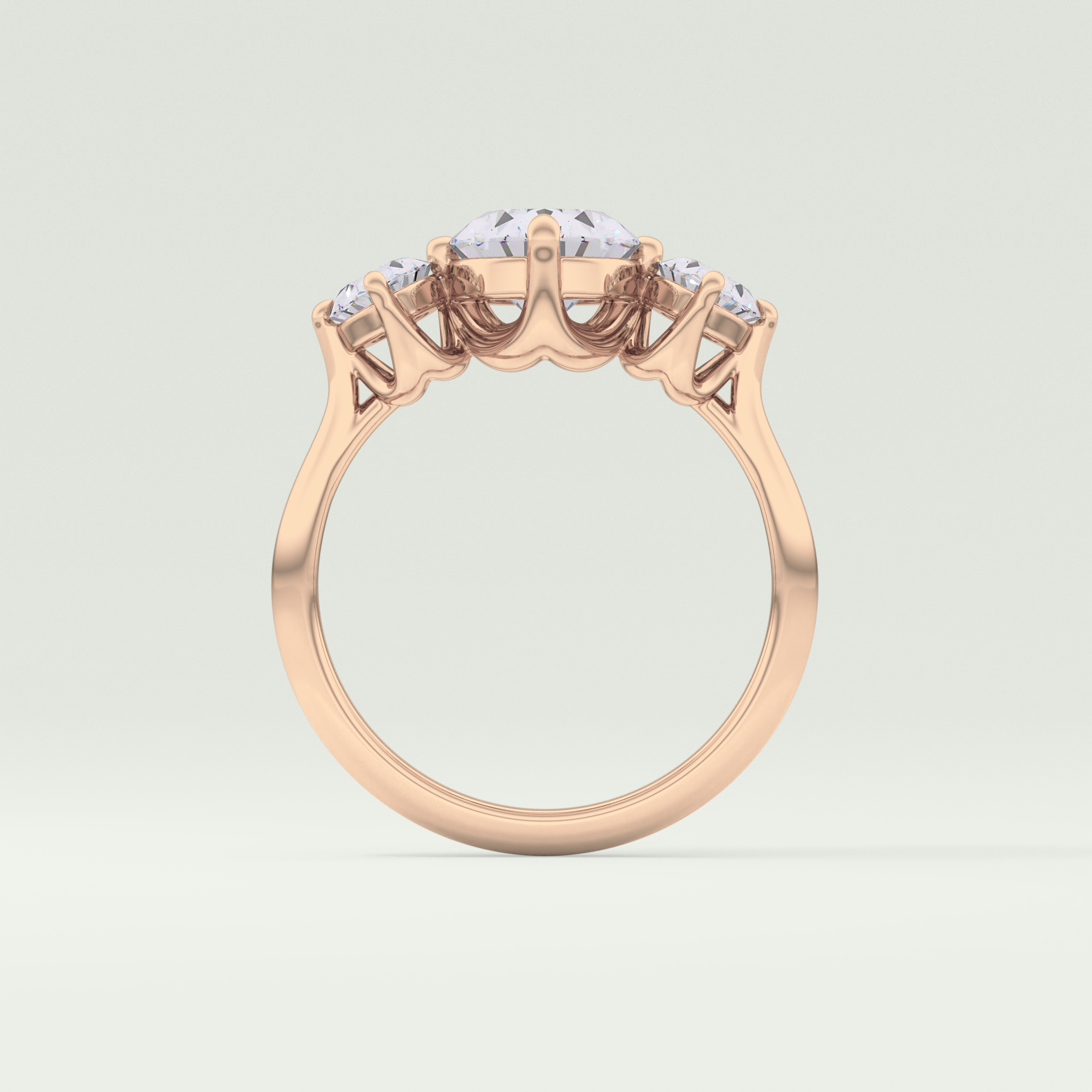 2.0 CT  Oval Cut Three Stone Moissanite Engagement Ring 12
