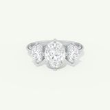 2.0 CT Oval Cut Three Stone Lab-Grown Diamond Engagement Ring