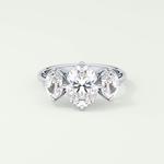 2.0 CT  Oval Cut Three Stone Moissanite Engagement Ring 13