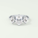 2.0 CT  Oval Cut Three Stone Moissanite Engagement Ring 13