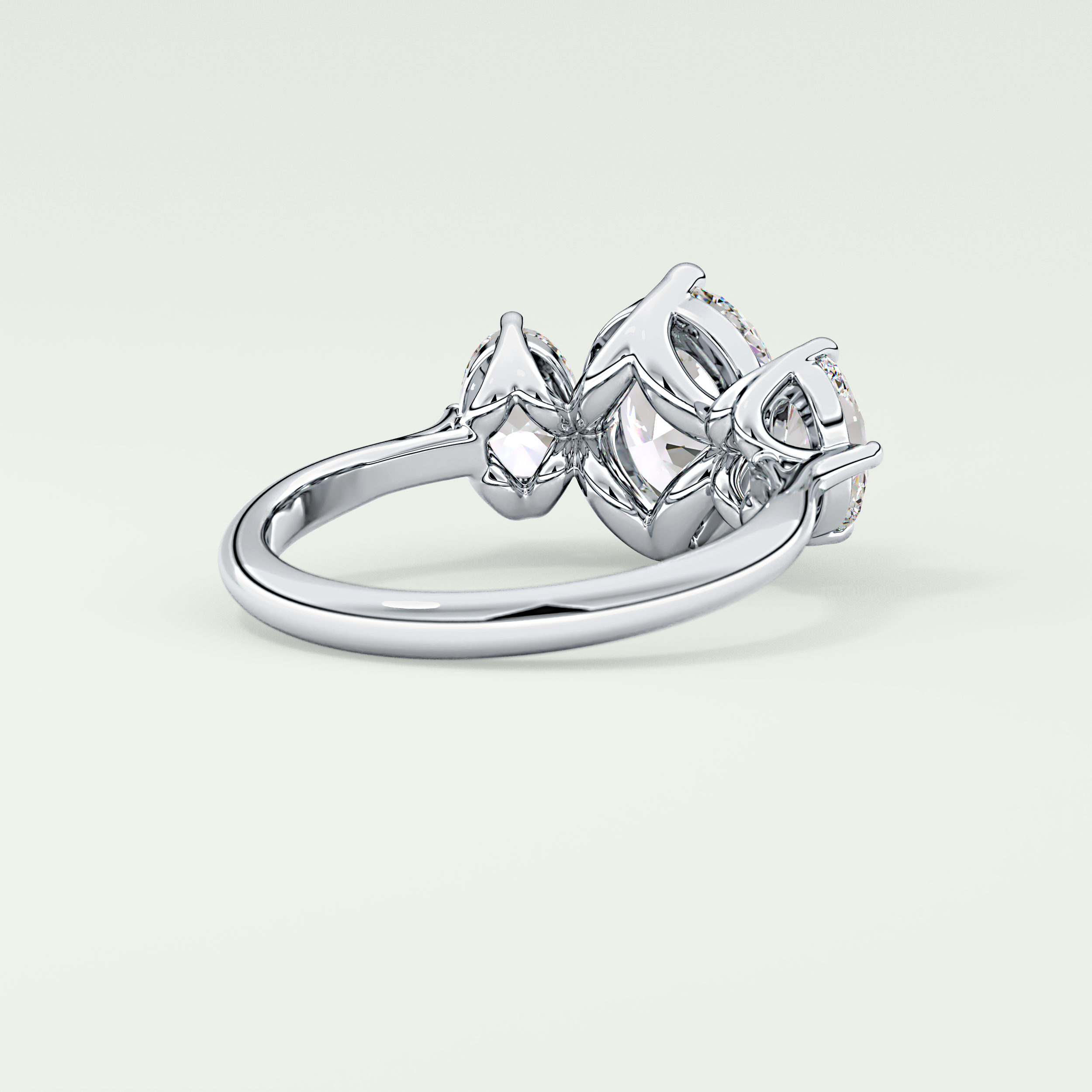 2.0 CT  Oval Cut Three Stone Moissanite Engagement Ring 14