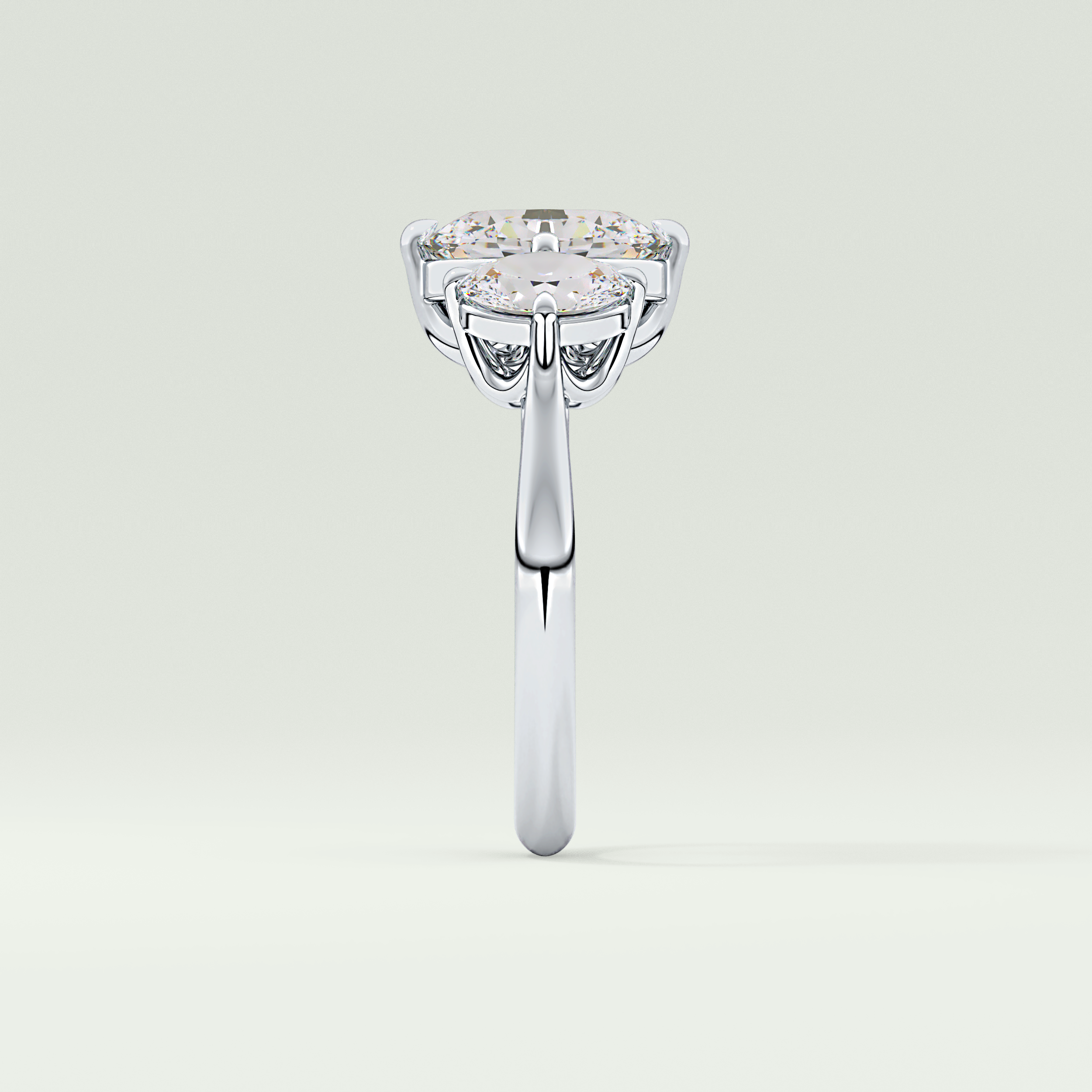 2.0 CT  Oval Cut Three Stone Moissanite Engagement Ring 16