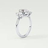2.0 CT  Oval Cut Three Stone Moissanite Engagement Ring 17