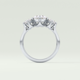 2.0 CT  Oval Cut Three Stone Moissanite Engagement Ring 18