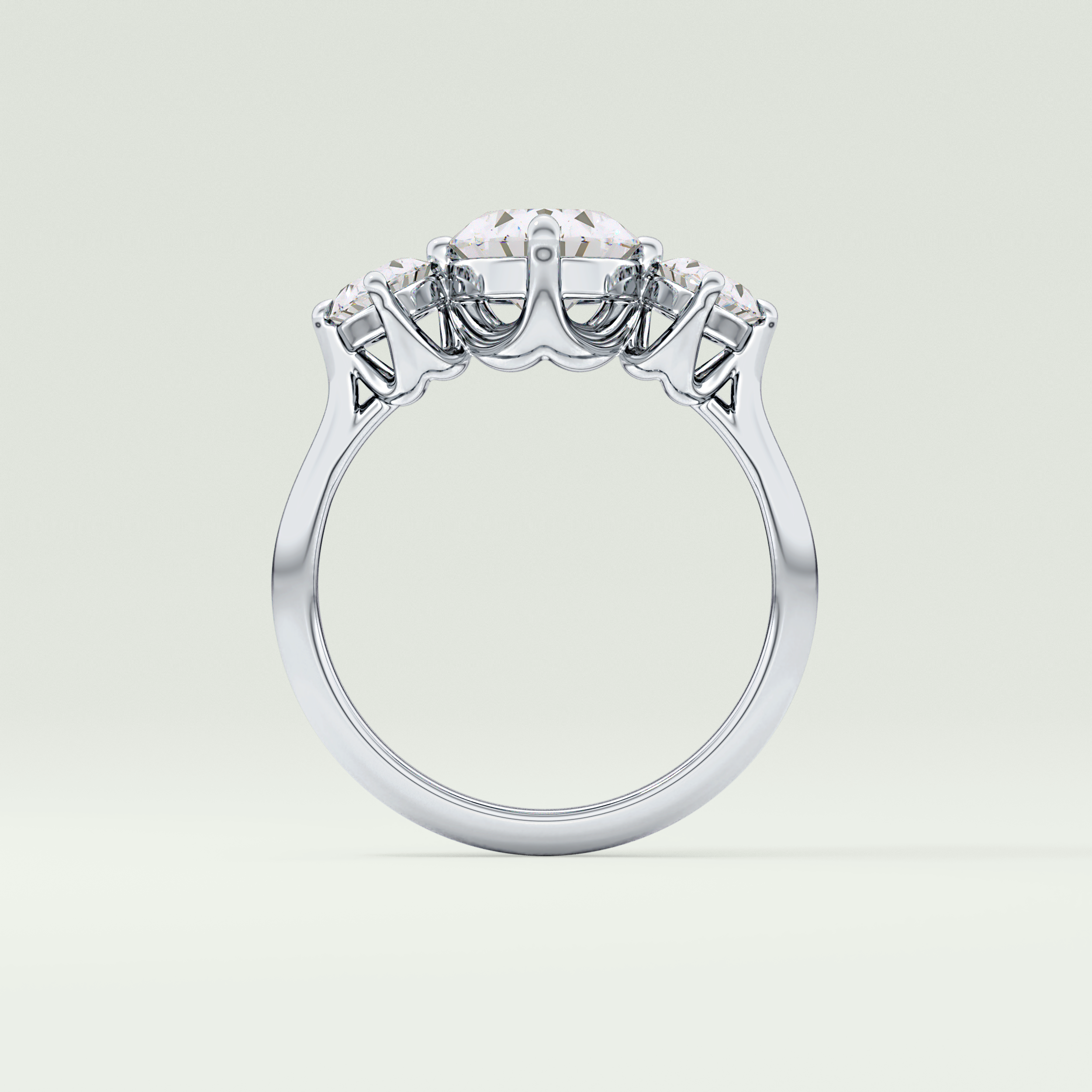 2.0 CT  Oval Cut Three Stone Moissanite Engagement Ring 18
