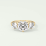 2.0 CT Round Cut Three Stone Lab Grown Diamond Engagement Ring