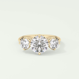 2.0 CT Round Cut Three Stone Lab Grown Diamond Engagement Ring