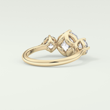 2.0 CT Round Cut Three Stone Lab Grown Diamond Engagement Ring