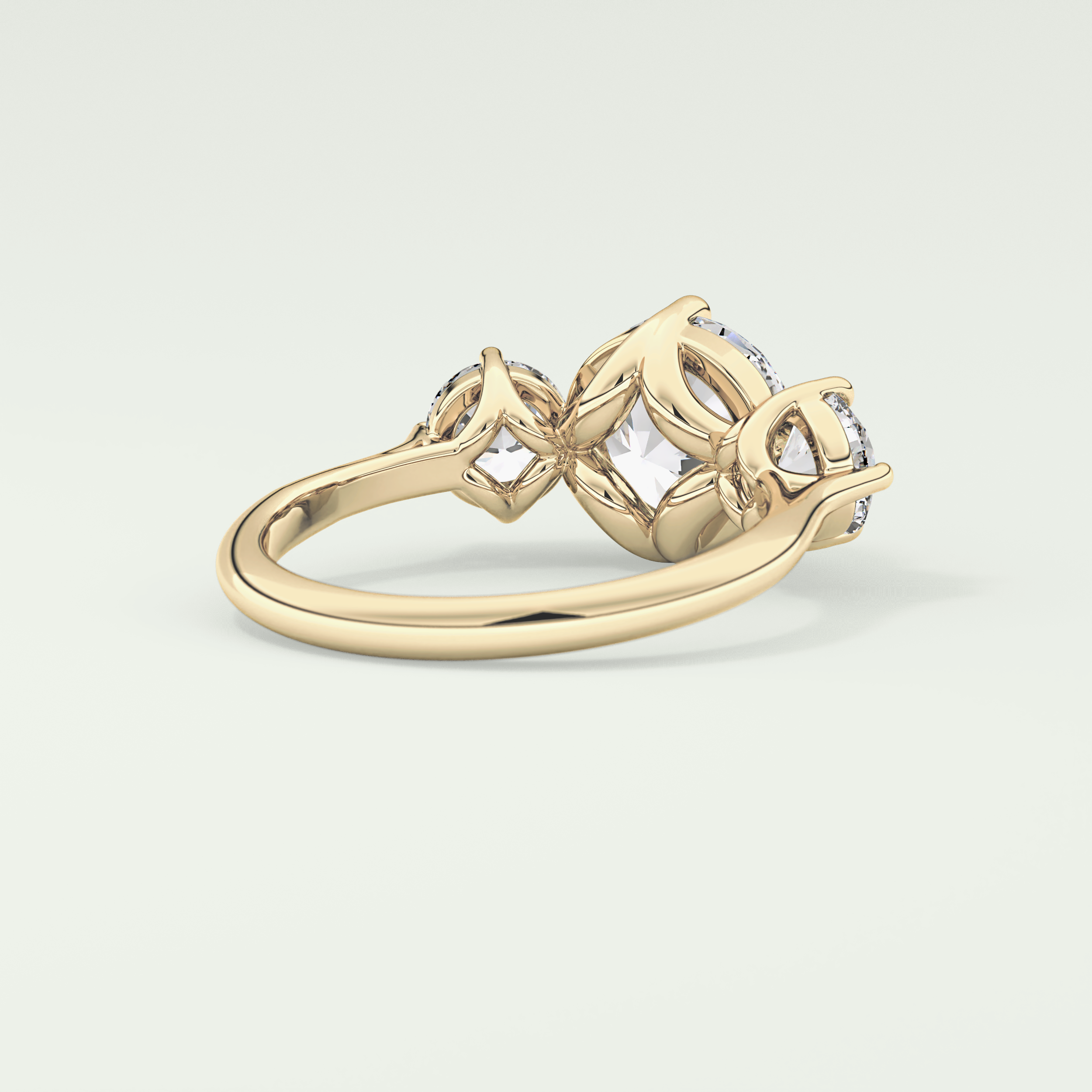 2.0 CT Round Cut Three Stone Lab Grown Diamond Engagement Ring
