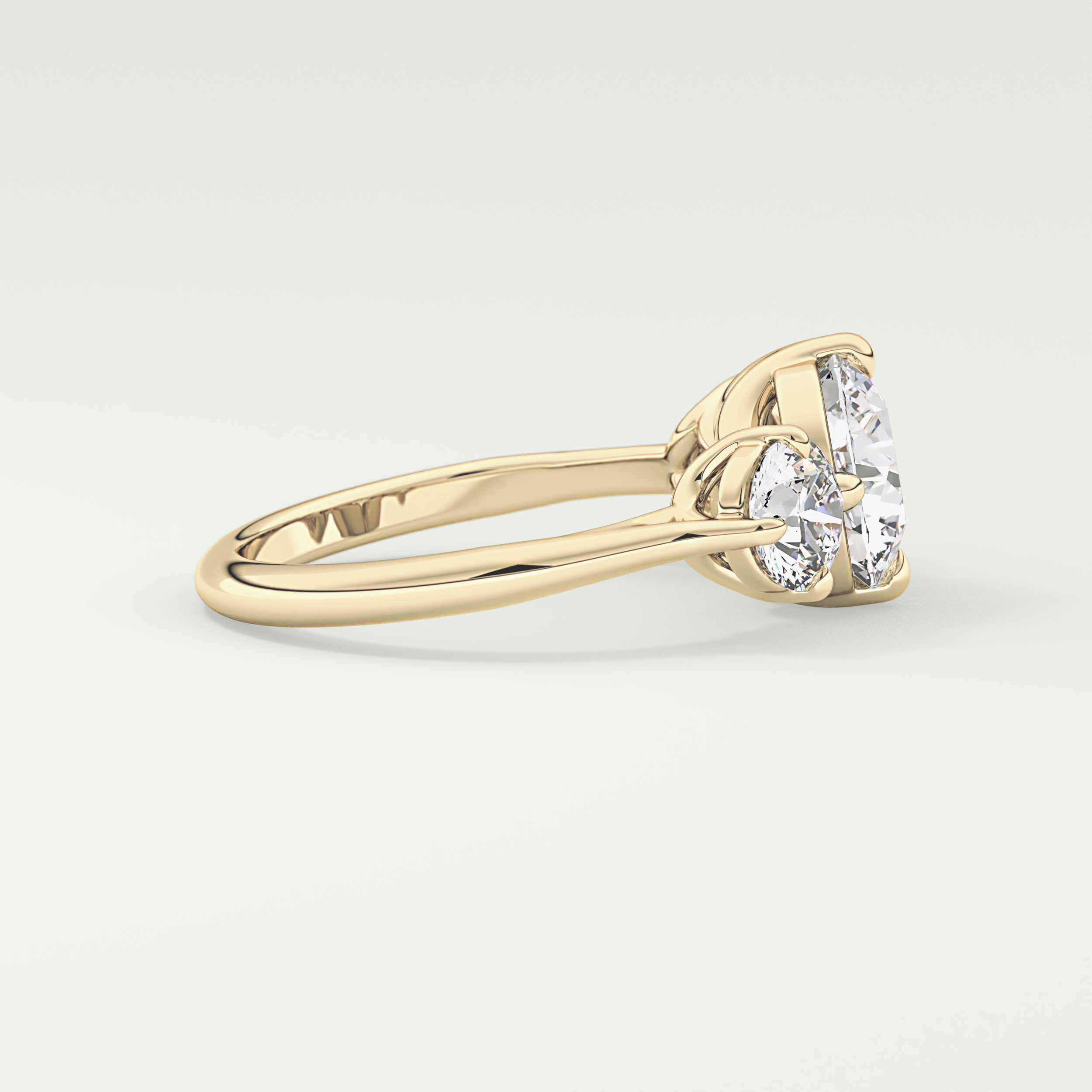 2.0 CT Round Cut Three Stone Lab Grown Diamond Engagement Ring