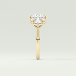 2.0 CT Round Cut Three Stone Lab Grown Diamond Engagement Ring