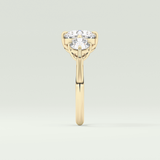 2.0 CT Round Cut Three Stone Lab Grown Diamond Engagement Ring