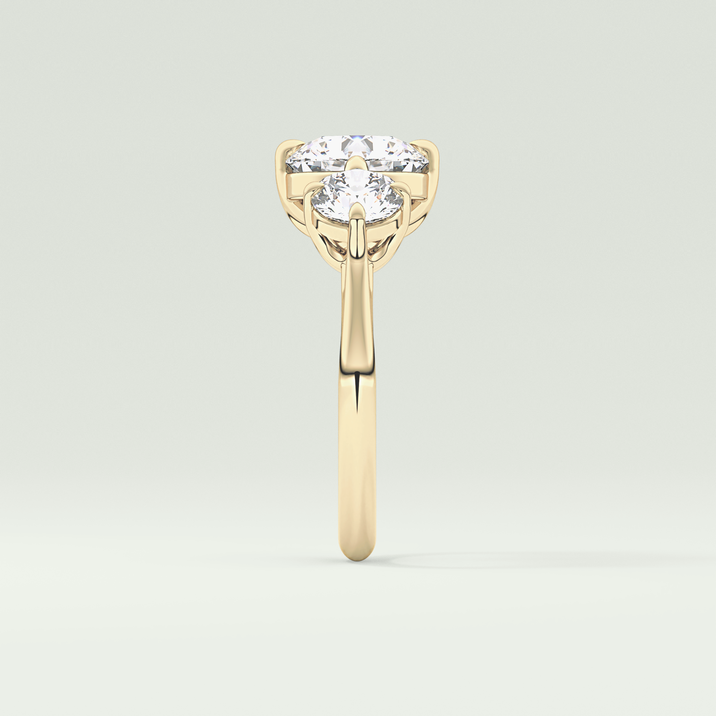 2.0 CT Round Cut Three Stone Lab Grown Diamond Engagement Ring