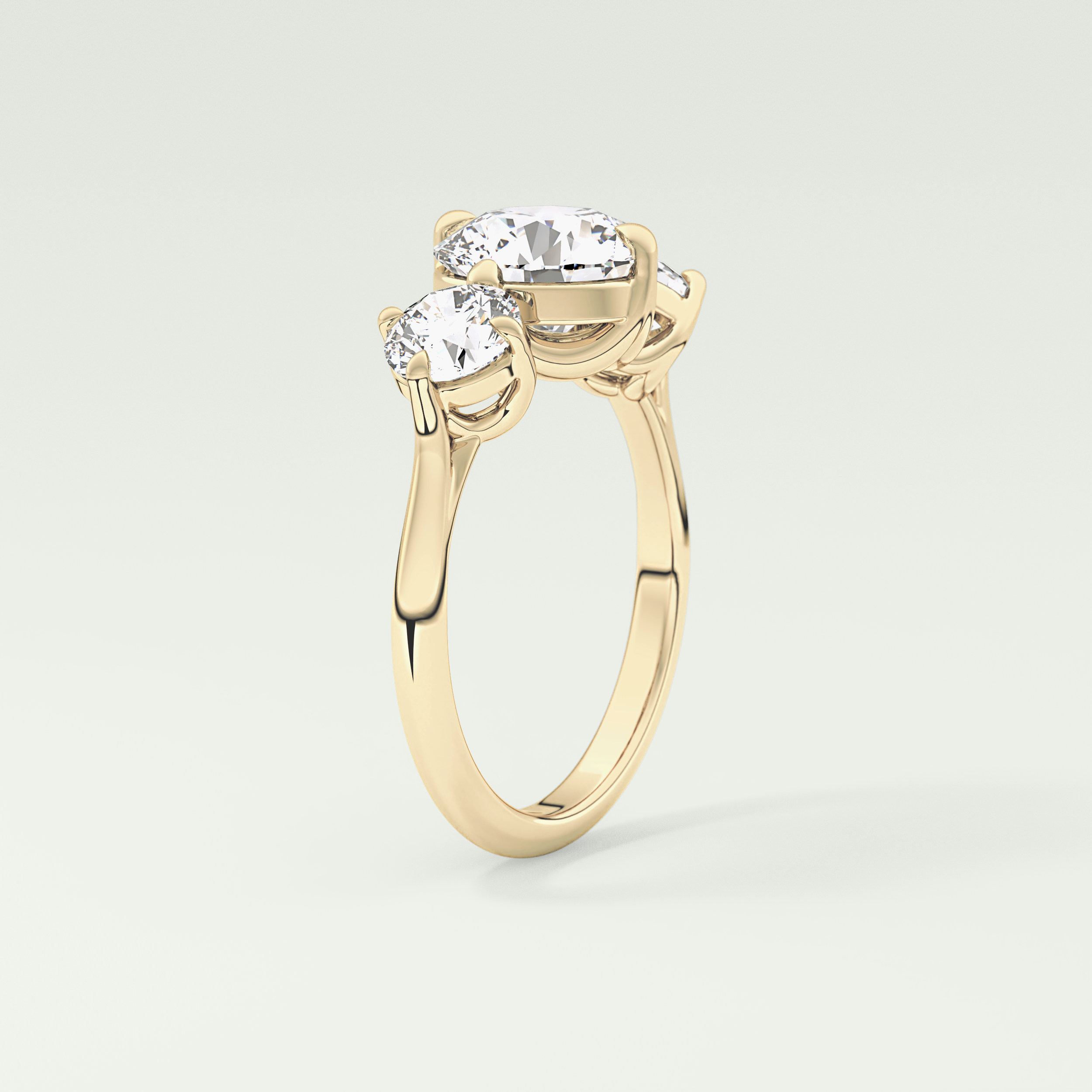 2.0 CT Round Cut Three Stone Lab Grown Diamond Engagement Ring