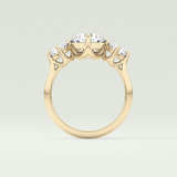2.0 CT Round Cut Three Stone Lab Grown Diamond Engagement Ring