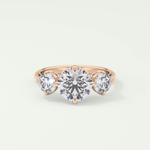 2.0 CT Round Cut Three Stone Lab Grown Diamond Engagement Ring