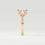 2.0 CT Round Cut Three Stone Lab Grown Diamond Engagement Ring