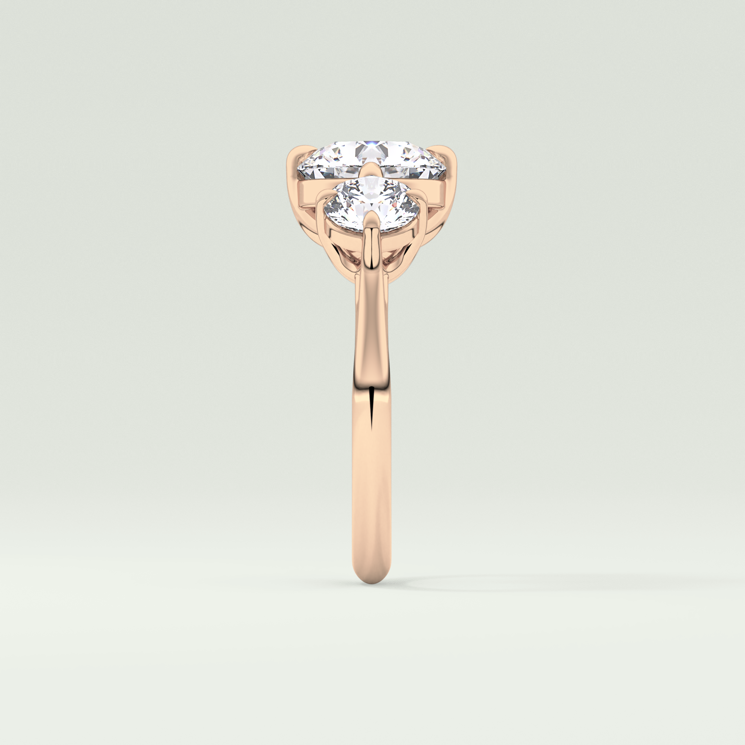 2.0 CT Round Cut Three Stone Lab Grown Diamond Engagement Ring