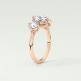 2.0 CT Round Cut Three Stone Lab Grown Diamond Engagement Ring