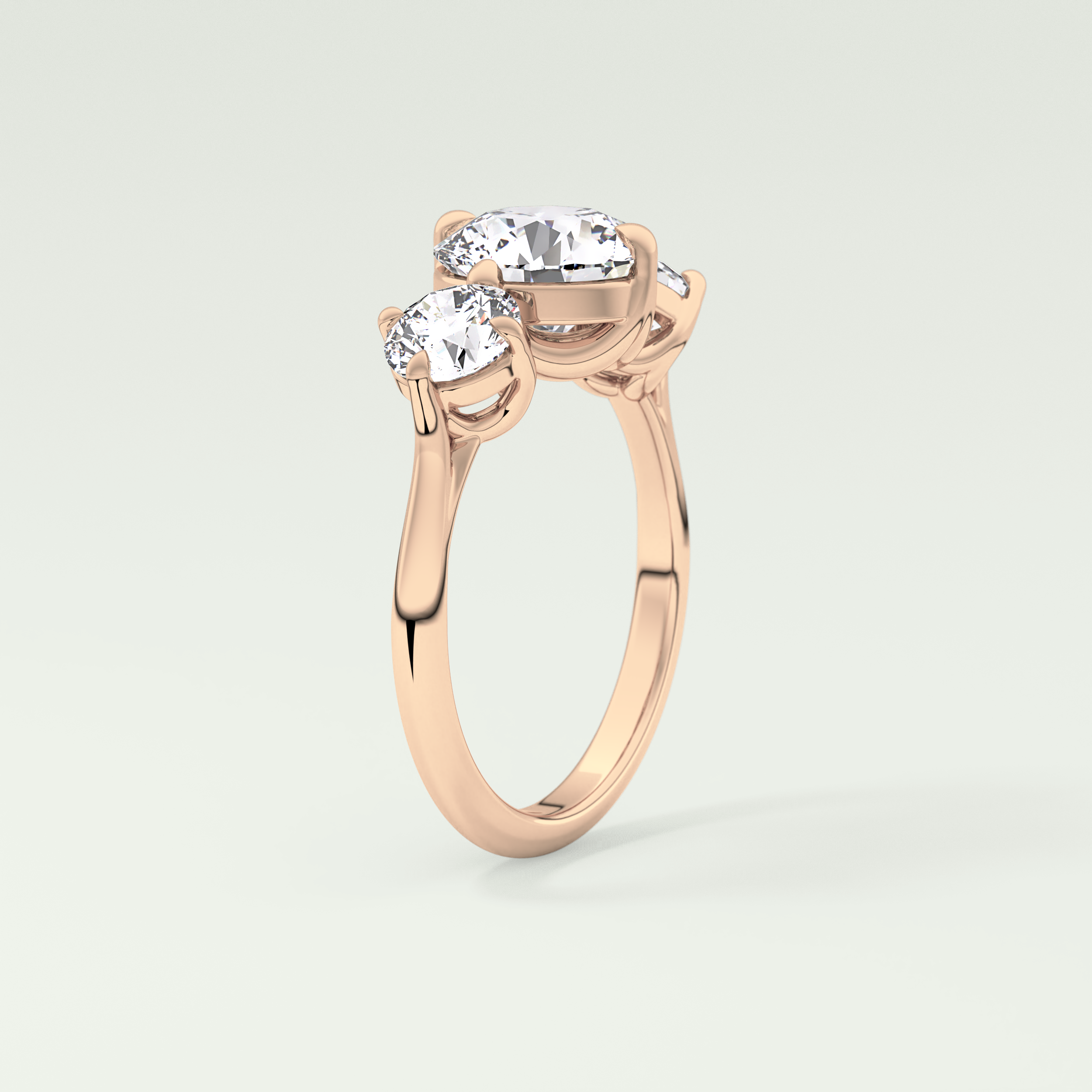 2.0 CT Round Cut Three Stone Lab Grown Diamond Engagement Ring