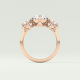 2.0 CT Round Cut Three Stone Lab Grown Diamond Engagement Ring