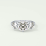 2.0 CT Round Cut Three Stone Lab Grown Diamond Engagement Ring