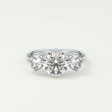 2.0 CT Round Cut Three Stone Lab Grown Diamond Engagement Ring