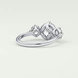 2.0 CT Round Cut Three Stone Lab Grown Diamond Engagement Ring