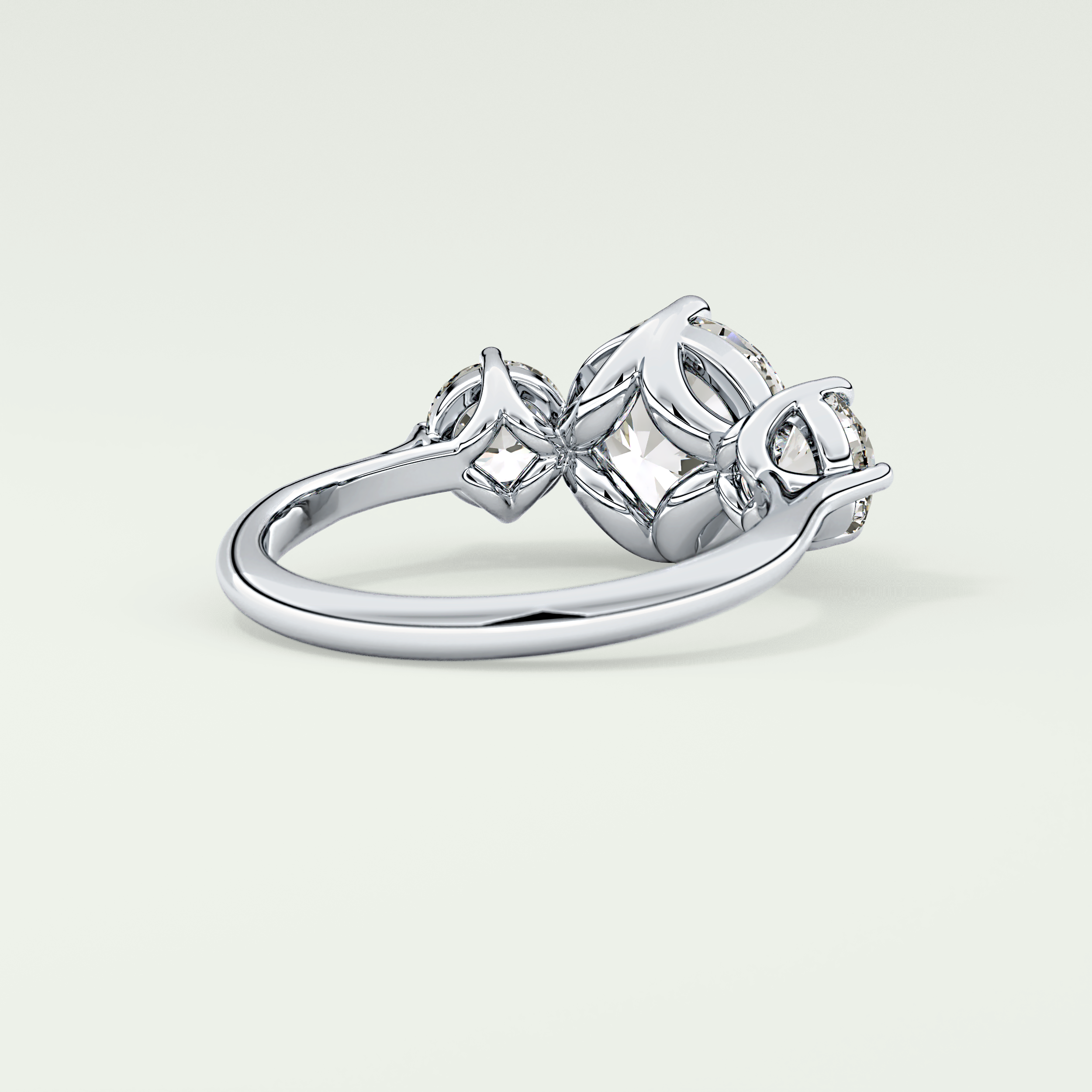 2.0 CT Round Cut Three Stone Lab Grown Diamond Engagement Ring