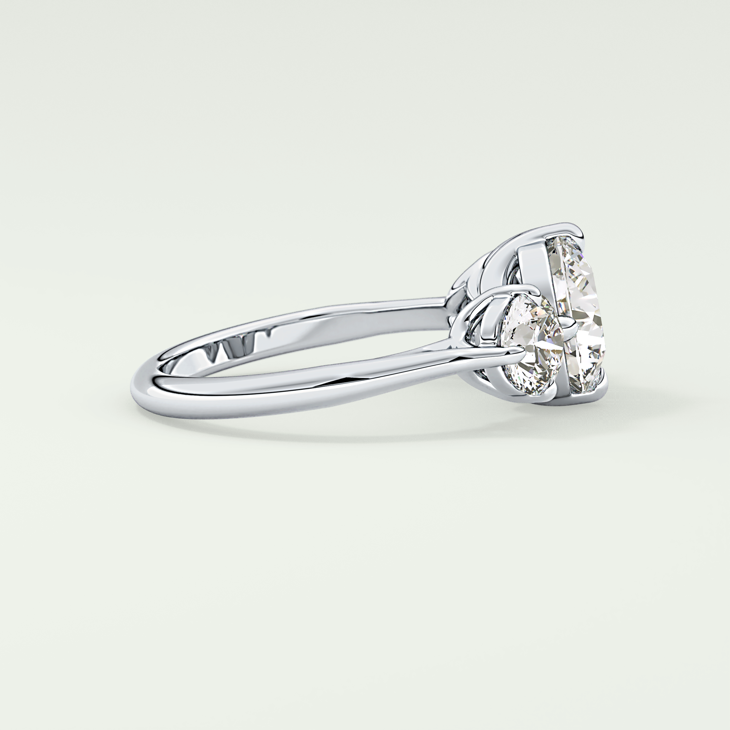 2.0 CT Round Cut Three Stone Lab Grown Diamond Engagement Ring