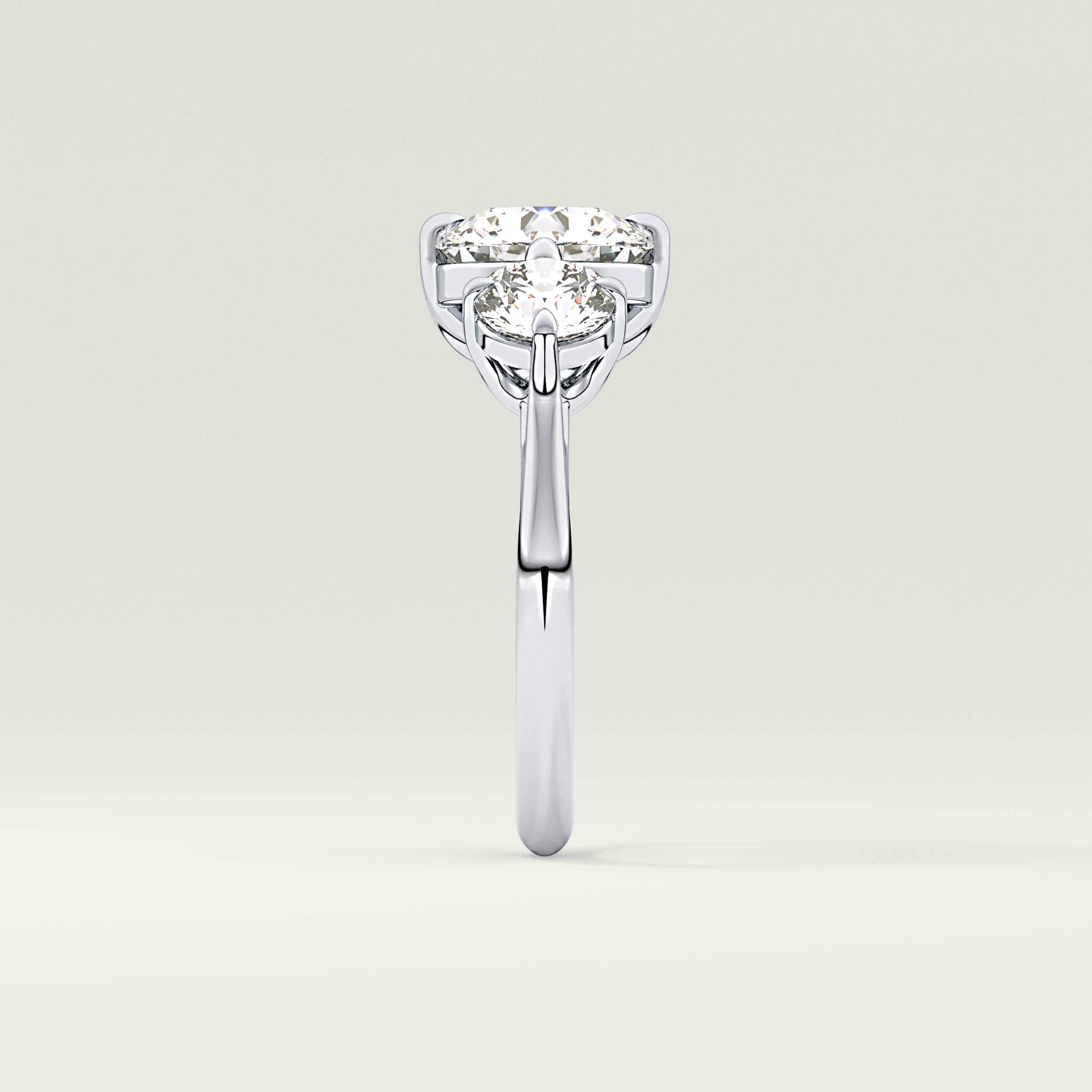 2.0 CT Round Cut Three Stone Lab Grown Diamond Engagement Ring