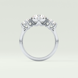 2.0 CT Round Cut Three Stone Lab Grown Diamond Engagement Ring
