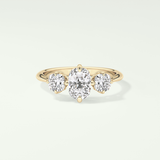2.0 CT Cushion Cut Three Stone CVD Engagement Ring