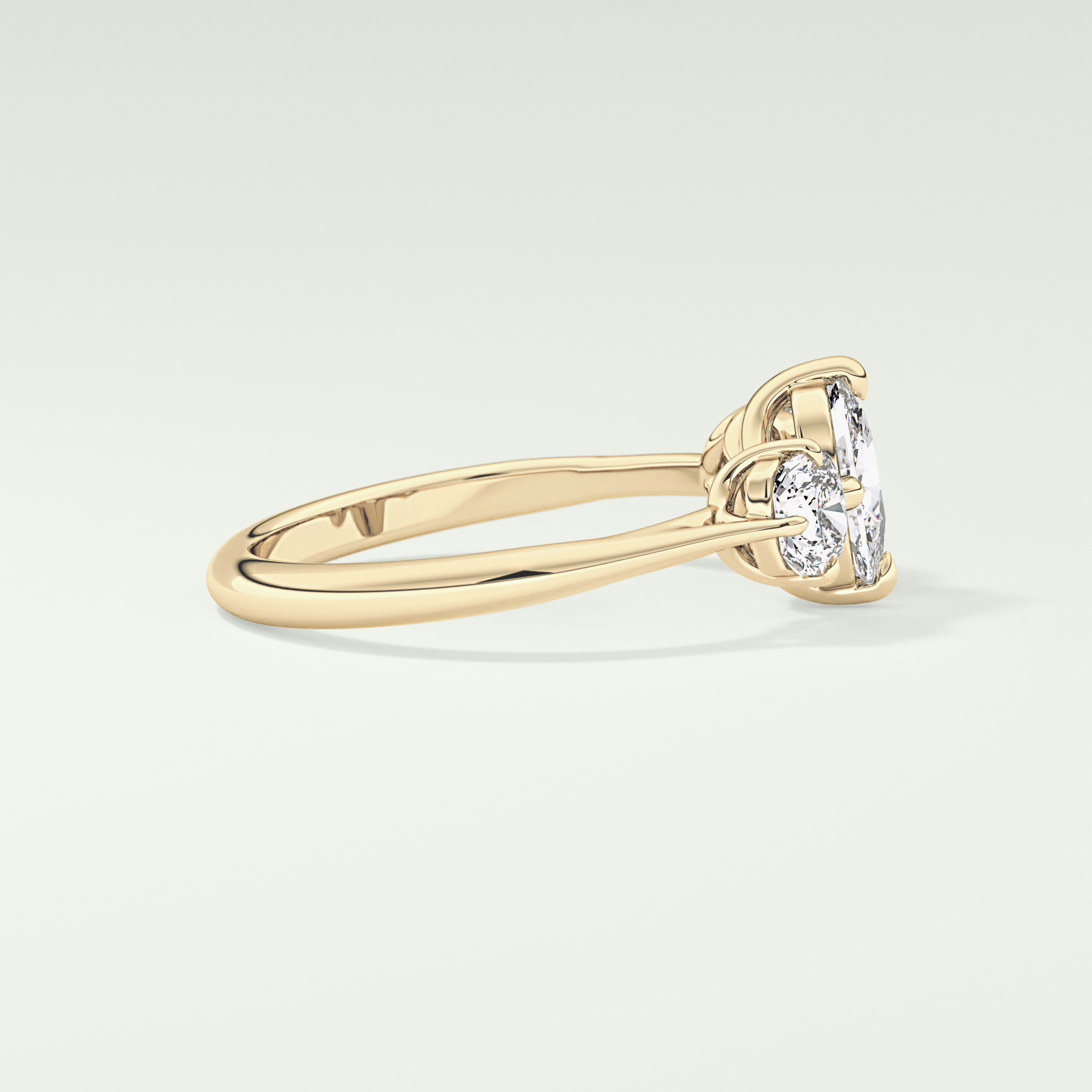 2.0 CT Cushion Cut Three Stone CVD Engagement Ring