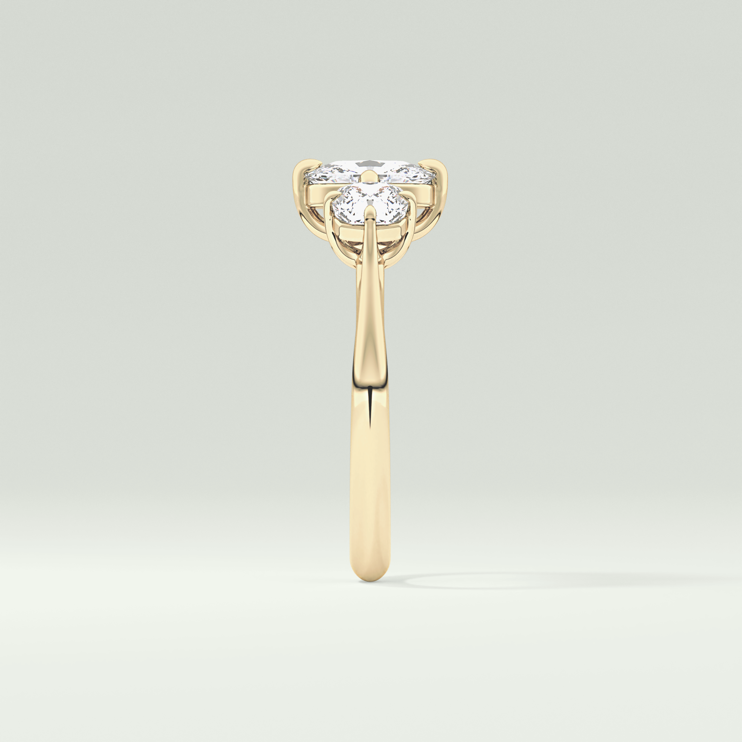 2.0 CT Cushion Cut Three Stone CVD Engagement Ring