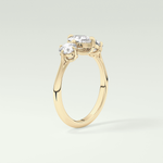 2.0 CT Cushion Cut Three Stone CVD Engagement Ring
